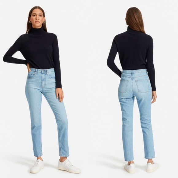 Everlane Denim - Everlane Cheeky High Rise Straight Ankle Jeans
